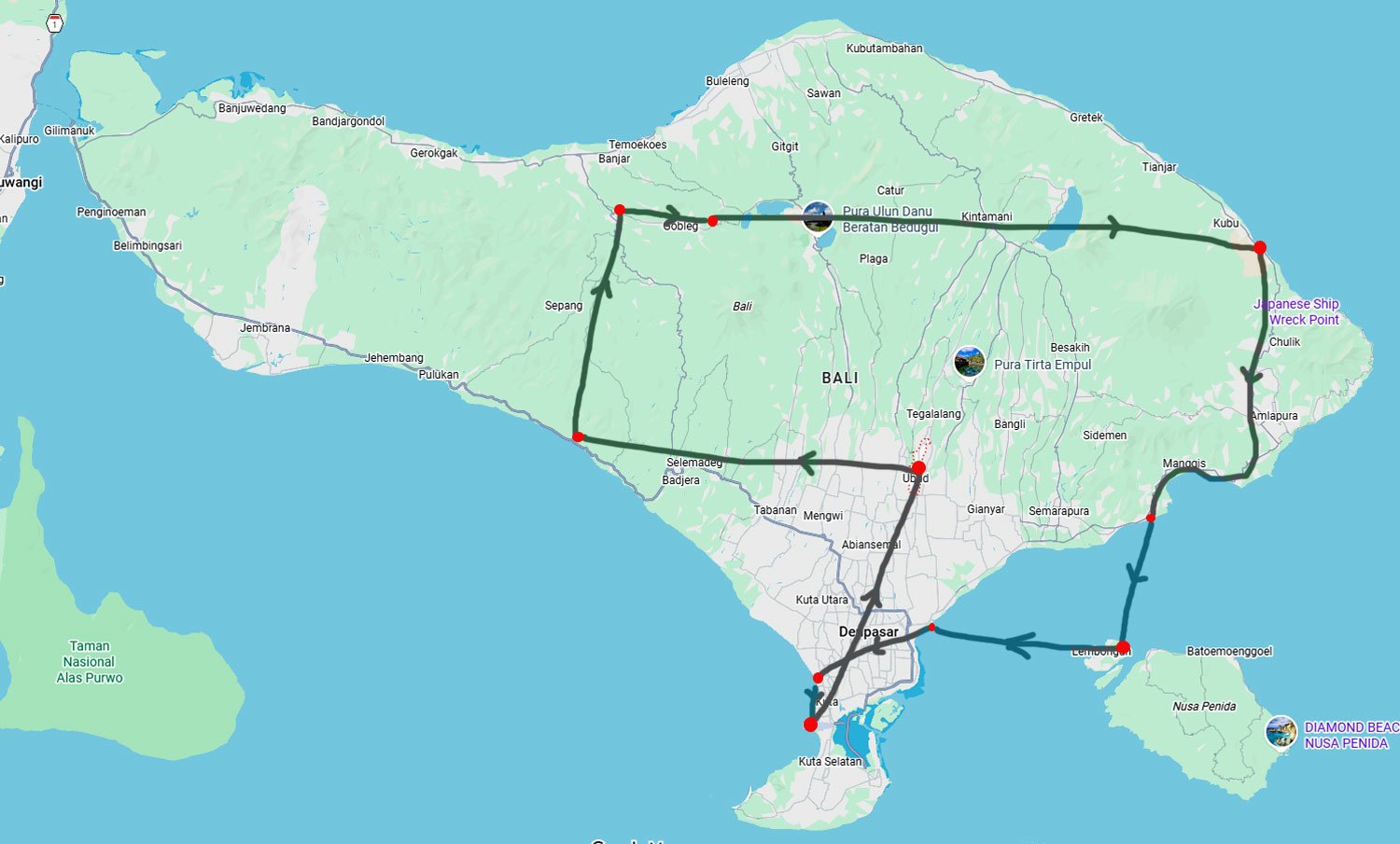 http://Bali%20Honeymoon%20Roindreis%20Kaart